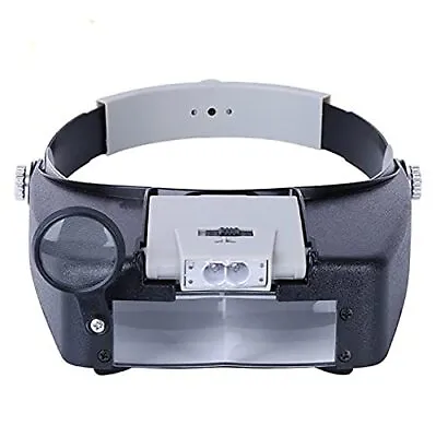 Head Magnifier Jewelers With LED Light Illuminated Helmet Magnifying 1.5X 3X ... • $25.60