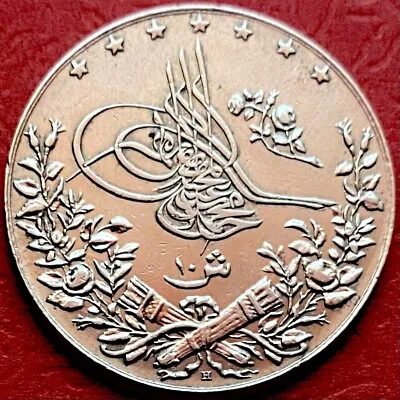 Egypt Coin 10 Qirsh Silver 1327/2 AHEgyptian Piastres1910 AD Rare Date & Grade • $350