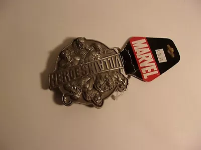 N G1220 Marvel Comics MCU Heroes Villains Reversible Gray Metal 4 X 4  Belt Buck • $9.99