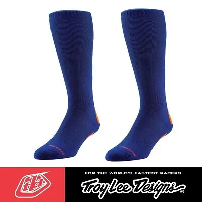 Troy Lee Designs Motocross Socks Coolmax MX Boot Socks Holeshot Blue UK10 - UK12 • $19.91