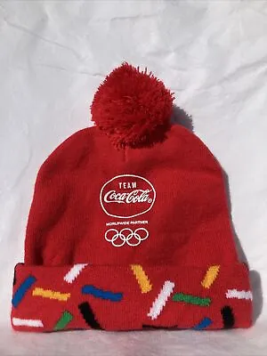 2021 Olympic Games Team Coca Cola Beanie Red - Rare WINTER OLYMPICS MEMORABILIA • $9.99