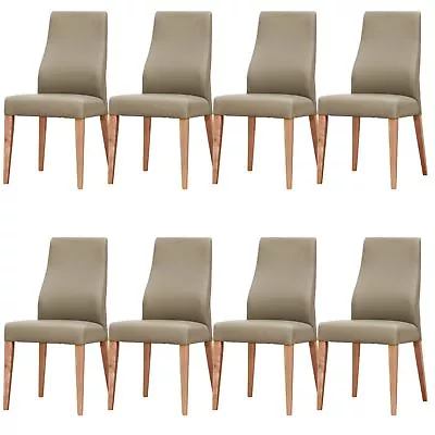 Rosemallow Dining Chair Set Of 8 PU Leather Seat Solid Messmate Timber Silver Di • $3103.50