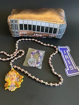 Krewe Of IRIS 2024 Mardi Gras Lot Of 4  Streetcar Necklace Bracelet Title Float • $27.95