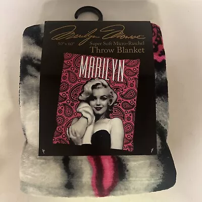  Marilyn Monroe In  Pink Lipstick And Pink Paisley Soft Plush  Throw/ Blanket  • $38