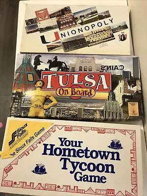 Hometown  Monopoly  Bundle 3 In 1. Unionopoly Tulsa On Board Hometown Tycoon • $14.99