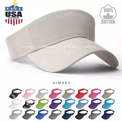 Visor Sun Plain Hat Sports Cap Colors Golf Tennis Beach Adjustable Summer 5 • $6.95