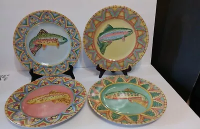 4 Splash Trout Fish Dinner Plate By Siddhia Hutchinson 10.75  - A6 • $39.99