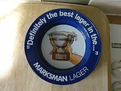 Mansfield Brewery Marksman Lager Heavy Duty Plastic Ashtray • £5.75