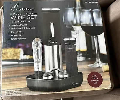 Rabbit Electric Wine Opener 8 Piece Set (Foil Cutter Aerator Stopper Etc) New • $29.99