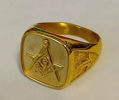 Gold Mason Ring Size 11 Master Mason Knights Templar Freemason Scottish Rite  • $9.99