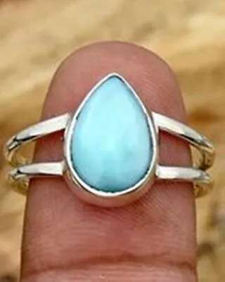 Larimar Gemstone 925 Sterling Silver Ring Mother's Day Jewelry All Size EB-505 • $11.86