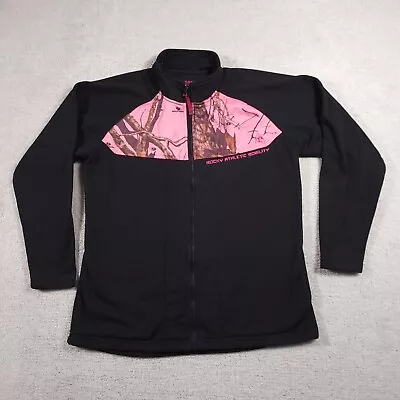 Rocky Long Sleeve Full Zip Pink Camo Jacket Womens Large Black Pockets Mossy Oak • $16.97