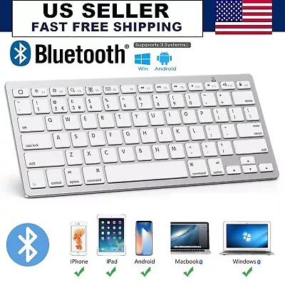 Wireless Bluetooth Keyboard For Windows PC Laptop Mac IOS Phone Tablet Universal • $10.95