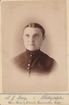 Original Cabinet Photo Of A Woman Feay Photographer Evansville IN • £4.34