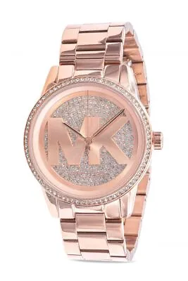 Womens Wristwatch MICHAEL KORS RITZ MK6863 Stainless Steel Gold Rose Swarovski • $275.99