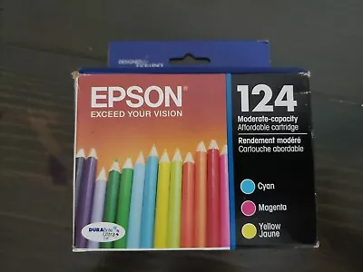 Genuine Epson 124 Cyan Magenta Yellow Ink Cartridges T124520- Dated 2025+ T • $23.91