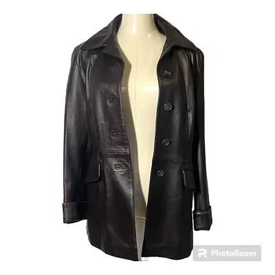 Misuri Arte Del Cuio Black Leather Jacket Womens Size 38 Made In Florence Italy • $55