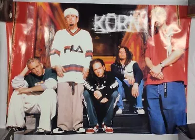 Vintage 1999 KORN Band Group Poster 34x24  Unused In Original Plastic Sleeve. • $64.93