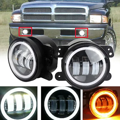 Pair 4 Inch LED Fog Lights Front Bumper Driving Lamps For Jeep Wrangler Dodge  • $27.99