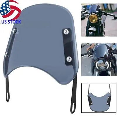 $20.70 • Buy 5-7  Motorcycle Smoke Universal Headlight Fairing Windshield Windscreen Shield