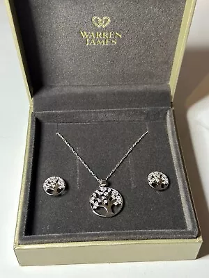 Warren James Silver Life's Tree Necklace And Earrings Set • £70