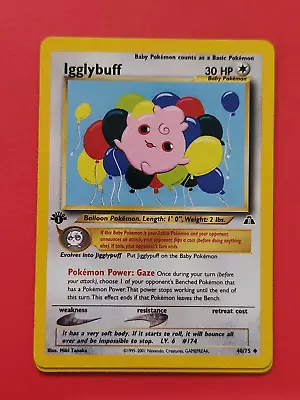 Pokemon Cards IGGLYBUFF 1st Edition NEO DISCOVERY  -  40/75 MINT • $3