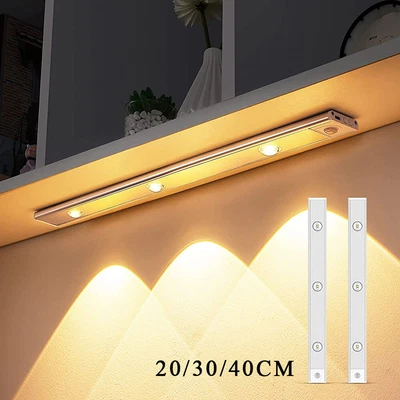 £9.89 • Buy PIR Motion Sensor LED Light Strip Wireless Cabinet Closet Lamp USB Rechargeable