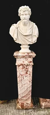 Empire Marble Pedestal Stand Column Table • $1990