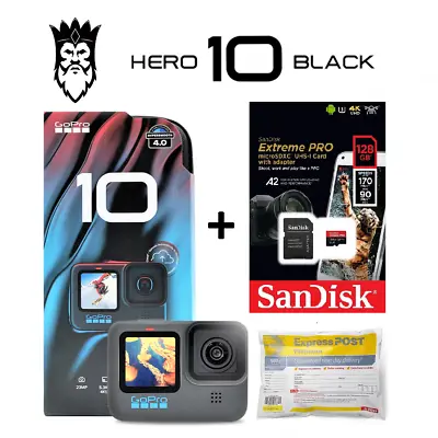 $616.55 • Buy GoPro HERO10 Black 5.3K HyperSmooth 4.0 Helmet Action Camera + 128GB MicroSDXC