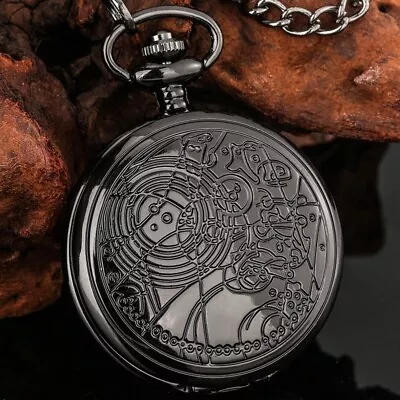 Steampunk Doctor Who Quartz Pocket Watch Pendant Necklace Chain Full Hunter Gift • $4.68