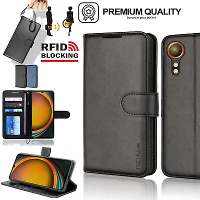 For Samsung Galaxy XCover 7 Flip Leather Card Wallet RFID Block Stand Case Cover • £4.95