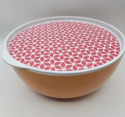 Crofton Salad Bowl With Tray Lid Vintage Orange Melamine 10 Inch Picnic Patio • £24.99