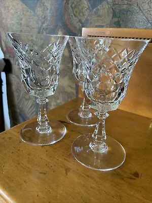 $36 • Buy Set Of 3 Val St. Lambert Cordial Glass Goblets Belgium Signed