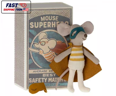 Super Hero Mouse In Matchbox - Maileg Little Brother With Unique Prints And Face • $55.95