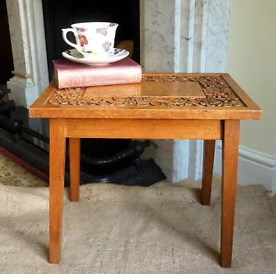 Wooden Oak Side Lamp Plant Table Mid Century • £39.99