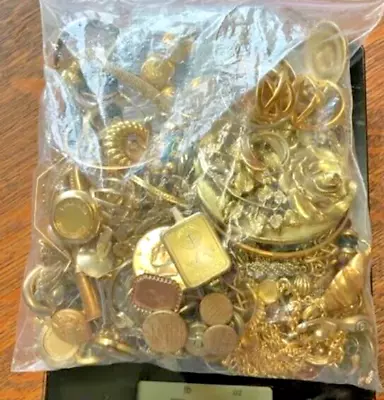 1 Pound  GOLDTONE  Jewelry - Bulk Craft Scrap !!! • $19.96
