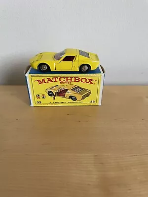 Vintage Matchbox Lesney Superfast #33 LAMBORGHINI MIURA P400 • $5