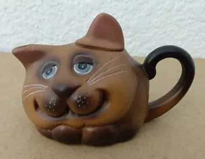 Miniature Cat Kitty Face Teapot Ceramic Unmarked 2.25  VTG? • $19.99