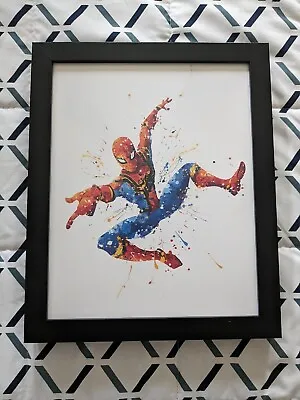 Avengers Spiderman Watercolor Print Wall Art 8x10 - Matte Print W Frame • $13.99