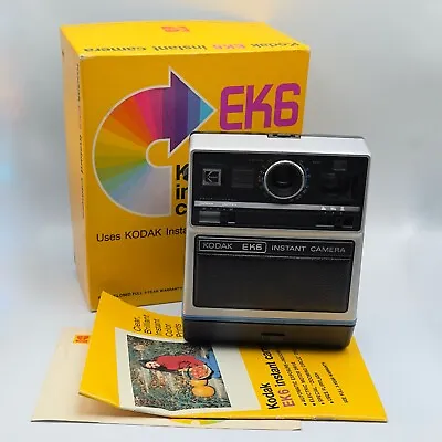 Kodak EK6 Instant Camera Vintage 1976 Original Box Paperwork Wrist Strap Clean • $19.99