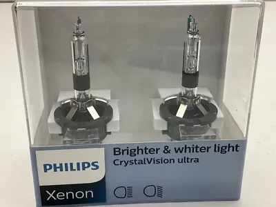 (2) Philips Xenon CrystalVision Ultra D2R Headlight HID Light Bulbs D2RCVS2 • $80.96