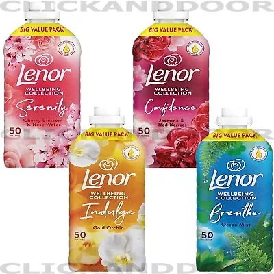2 X Lenor Fabric Conditioner 50 WASHES Wellbeing Collection 1.65L Select Scent • £13.99