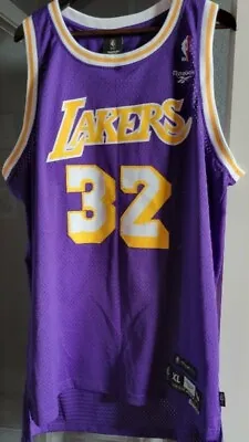 Magic Johnson Reebok HWC 1979-80 Los Angeles Lakers Purple NBA Jersey Mens XL • $59.99