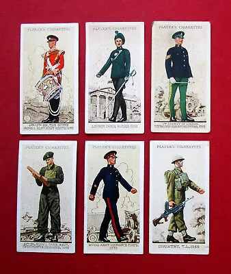 6 Player 1931 Cigarette Cards Uniforms Of The Territorial Army 45-46-47-48-49-50 • £1.59