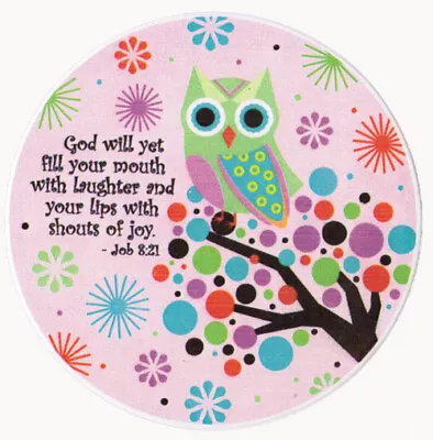 £5.95 • Buy Set Of Four Ceramic Coasters - Owl Design - With Bible Text - Job 8:21 - D20669