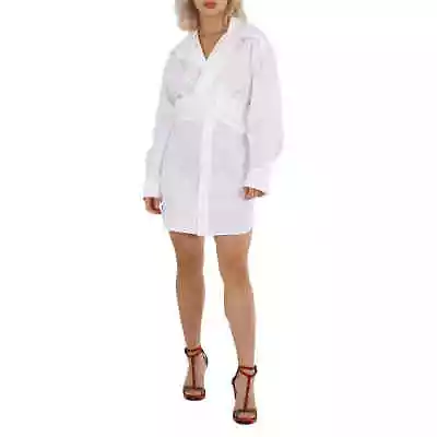 T By Alexander Wang Ladies White Cotton Cross Front Shirt Dress • $287.78