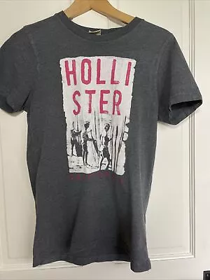 Hollister Boys T Shirt Grey Medium • £0.99