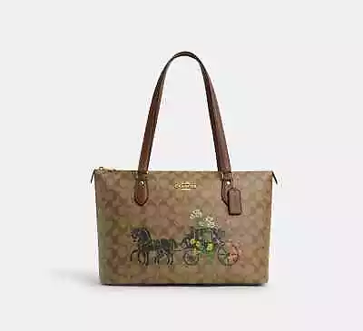 NWT Coach Gallery Tote In Signature Canvas With Floral Horse And Carriage CT254 • $189