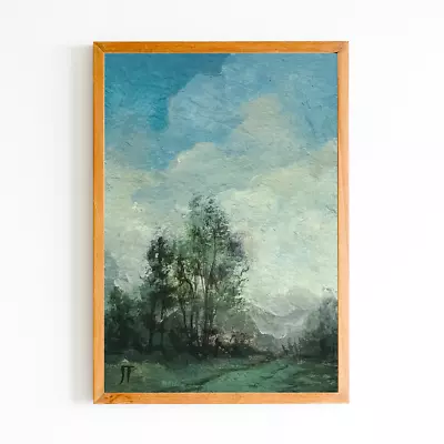 A6 PRINT Of Oil Painting Landscape Landscape Forest Cloudy Sky • $10.50