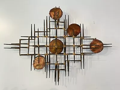 Vintage Mid-Century MODERN Abstract Figure BRUTALIST Nail WALL SCULPTURE • $179